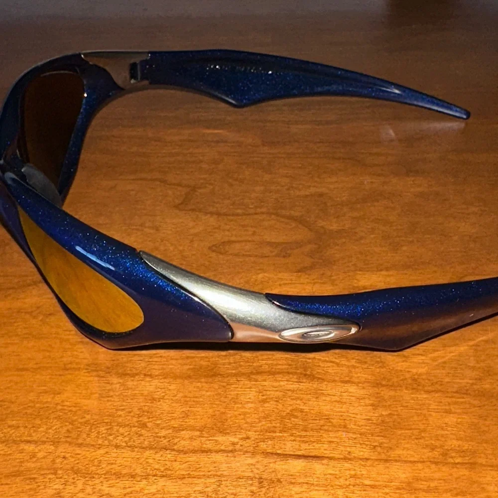 Oakley Scar Midnight Blue Sunglasses with Fire Lenses NWT - Picture 3 of 12